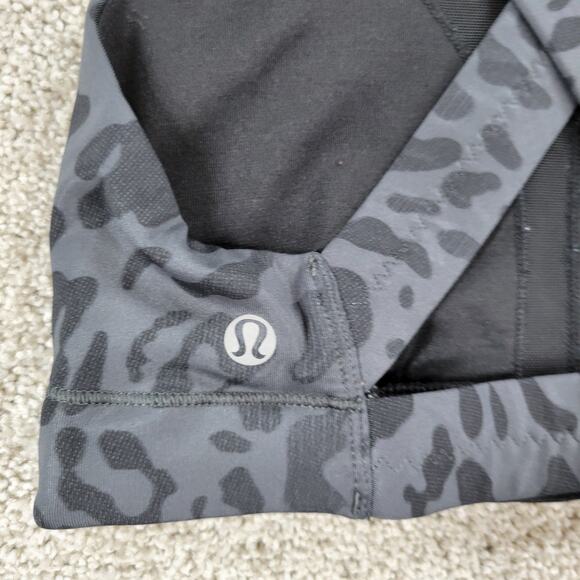 Lululemon In A Flash Bra II Womens 2 Deep Coal Animal Swirl Cheetah Crossback - Picture 11 of 12